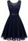 Damen Spleißkleid Hals Ärmellos Lose Gürtel Formal Swing, NY, 40