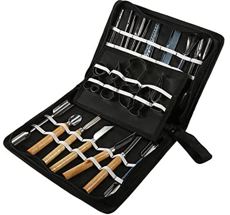 46 Pièces Cuisine Sculpture Ciseau Chef Outils Fruits Légumes Nourriture épluchage Ensemble Cuisine Ciseau Garnir Outils avec Sac de Transport