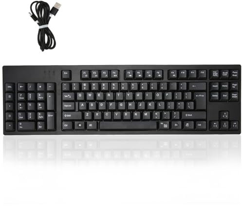 ciciglow Ergonomische Tastatur für Linkshänder, 109 Tasten, Kabelgebundene USB-Tastatur mit 2 HUB-Erweiterungsschnittstellen für Windows XP 7 8 10