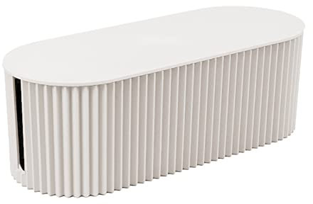 Nordic Style Plug Board Storage Box, Cable Management Box,Desk Cord Organizer, Power Strip Cover for Power Strips, Surge Protectors, Chargers, Adapters, TV Computer Wires Cable Hider(White Small Size)