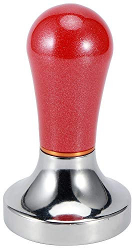 Tissting Kaffee Tamper 57mm Aluminiumlegierung Base Kaffeestempel Espresso Stempel Kaffeemehlpresser Siebträger Zubehör, Rot