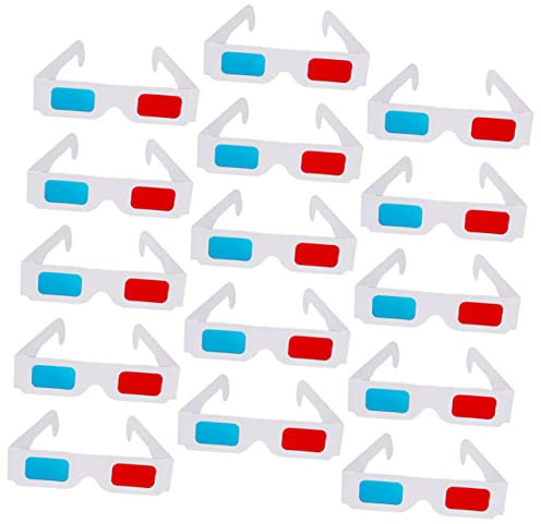 HEMOTON 40st 3D-Brille Aus Papier Rot-Blaue 3D-Brille Rot, Blau, Cyan Rot-Blaue Pappbrille Anaglyphen-rot-blau-Brille 3D-filmbrille 3D-Brille Papier Tv-Brille Fernsehen Brillengestelle