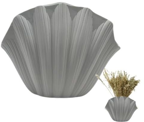 Kongou Muschel Blumenvase, Keramikvase In Muschelform Im Nordischen Stil, Dekorative Vase, Boho Home Decor Für Blumen, Heimdekoration Für Frische Blumen, Esstisch, Büroräume