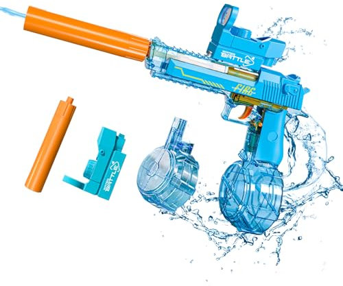 Wasserpistole Spielzeug Elektrisch Automatische Wasserpistole Große Reichweite Wasserspritzpistole für Kinder Erwachsene Outdoor,Strand,Pool,Party