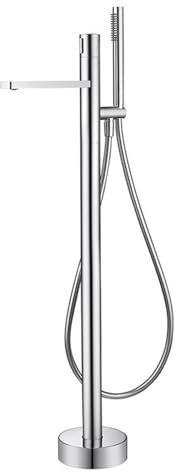 Robinet Sur Pied pour Baignoire Robinet de Salle de Bain Monocommande 1 Trou Sur Pied,chrome