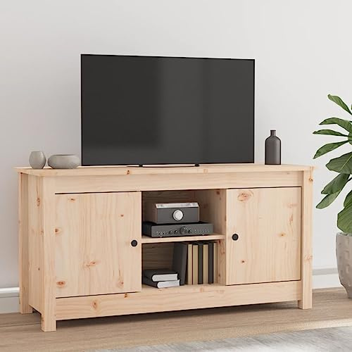 FIRBNUS Fernsehschrank TV-Schrank Holz Kiefer TV Cabinet Unterschrank Wohnzimmer Lowboard Fernsehkommode Sideboard Industrial 103x36,5x52 cm