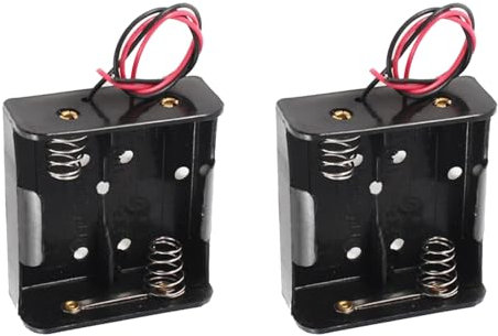 hrsyyl 2pcs 2 Slot D Cell Battery Holder 3V D Size Battery Case Box with Wire