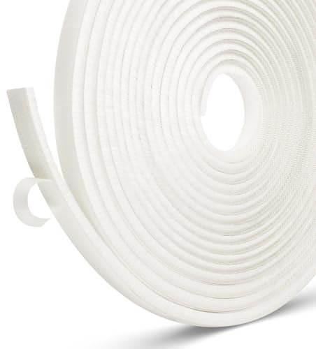 Draft Excluder for Doors, Draught Excluder for Windows, Self-Adhesive Brush Seal Strip Air Stopper for Sliding Doors, External Doors, Window (White, 5 m(L) x9 mm(W) x 5mm(T))