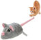 Suhaco Cat Toys for Indoor Cats Adult Automatic Moving Interactive Turbo Tail Squeaky Mouse Kitten Toy(Grey)