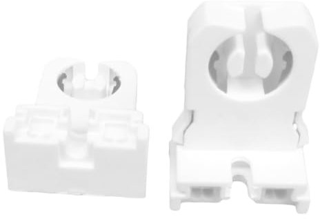CRILSTYLEO 50 Stück Nicht Überbrückte T8-lampenfassungen Mit Drehmechanismus Langlebige Weiße Fassung Für Leuchtstoffröhren Haushaltsgebrauch