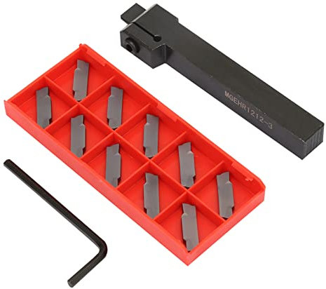 MGEHR1212-3 Drehmaschinen-Nutwerkzeughalter, 10 Stück Einsätze für Hohe Härte, Hohe Haltbarkeit, Schnelle Schnittleistung bei Niedrigen Kosten