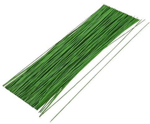 MORAINJAY 100 Unidades de Alambre Floral Verde Claro 26 Gauge/0.5mm, 40cm, Flexible y Maleable, para Ramos de Flores, Manualidades, Decoración de Coronas y Flores Artificiales