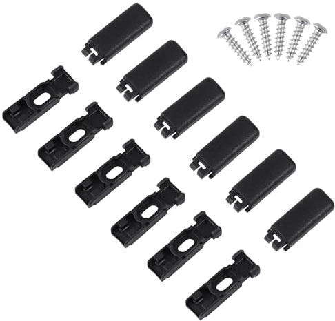 6 Plissee Ersatzteile Klemmträger Plissee Klemmen Ersatz, Spannschuhe für Verspannte Plissees Spannschuhe Ersatzteile Halterung für Stick & Fix Front Klebeplatten für Stick & Fix Klebeträger (schwarz)