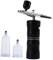 Airbrush Air Compressor Portable Makeup Airbrush Set Rechargeable Handheld Cordless Mini Air Brush Spray Compressor with 2 Cups, for Barber, Nail Art, Cake Decor, Makeup, Model Painting(Black)