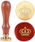 Hobbspring 1 Stück Vintage Siegelwachsstempel Kronen Wachssiegelstempel Geschenk für Weihnachten 25mm Abnehmbarer Messing Stempelkopf Mit Holzgriff Für Umschläge Einladungen Hochzeitsverzierung