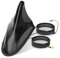 Eightwood FM/AM GPS Dachantenne Shark Antenne Auto mit Signal Verstärker Autoradio Antennensplitter Von KFZ Haifischflosse Antenne SMA Stecker DIN Adapter mit Extension Kabel 5M