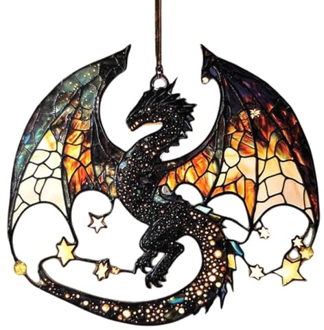 Drache Sonnenfänger Ornament, Acryl Lichtfänger, Drache Sonnenfänger Hängende Dekoration, Lichtfänger, Wandkunst für Wand