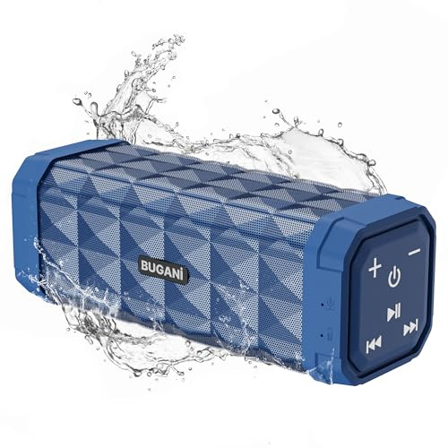 BUGANI Altavoz Bluetooth Portatil 5.4, Altavoz Bluetooth 30W | Altavoces Pequeño, Doble Graves Speaker, 30H Reproducción, IPX5 Impermeable, TWS Emparejamiento, para Exteriores, Fiestas