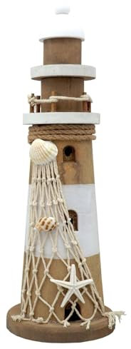 Concord GmbH Leuchtturm Deko Maritim Holz Weiß Sommer Tischdeko Hochzeit Geburtstag Ø10x29 cm