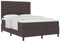 vidaXL Boxspringbett mit Matratze und gepolstertem Kopfteil Größe 140X200 cm Dunkelgrau Stoff Komplettes Schlafzimmermöbel Set mit Reißverschlussbezug und Schützer Pad Topper Schaum