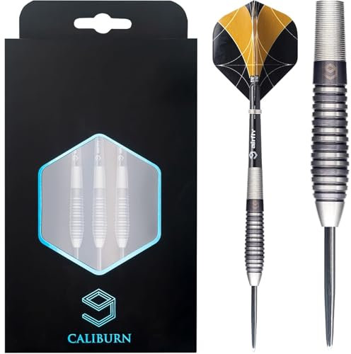 Caliburn Stallion Darts | Steeltip Darts | 90% Tungsten | S4 | Schwarz, 24g