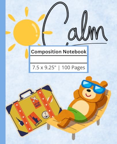 Composition Notebook: Summer Vibes Journal Notebook For Kids & Adults 100 pages 7.5 x 9.25