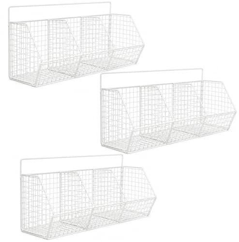 3 Cestas pared Cesta Colgante Almacenamiento Cocina con 3 Compartimentos
