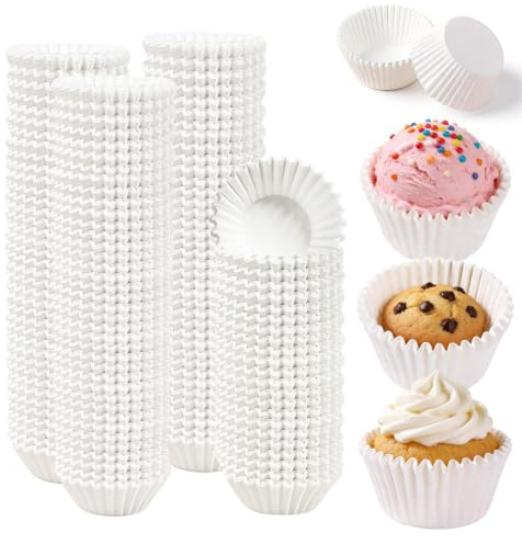 1000 Piezas Mini Moldes de Papel para Magdalenas de 2.5 cm, Cápsulas para Hornear Cupcakes y Muffins, Accesorios Aptos para Horno, Postres, Fiestas de Cumpleaños, Navidad y Bodas