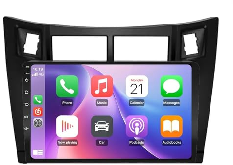 Autoradio Radio Macchina per Toyota Yaris 2008-2011 9 Inches Android 15 Android Auto Display Steering Wheel Controls Per, 4 Core 2G+32G