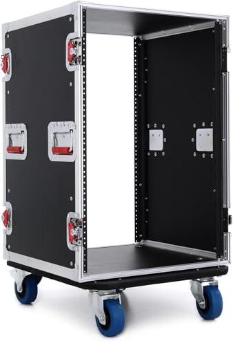 Gator Cases G-TOUR Audio-Road-Rack mit Schwerlastrollen und Tour-Grade-Hardware; 17 Rack-Tiefe, 16U (G-TOUR 16U CAST)