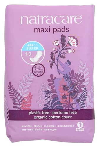 Natracare Maxi Pads Without Wings | Super Absorbency | Pack of 12 X 1
