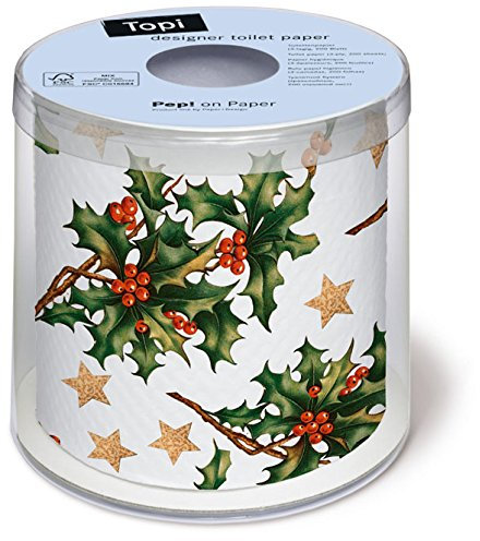 Toilettenpapier Rolle bedruckt Holly all over - Mistelzweig