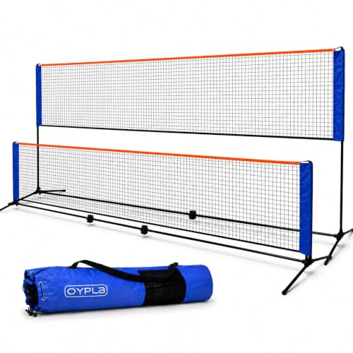 Oypla 3m/4m/5m Adjustable Foldable Badminton Tennis Volleyball Net