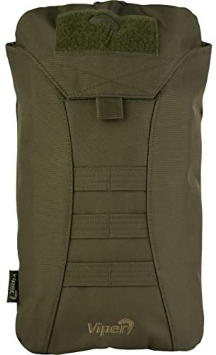 Viper TACTICAL Modulare Trinkblasen Tasche 40 cm, Cordura 600D MOLLE-kompatible Taktische Wasserträger 2L mit Befestigungsriemen & Ablauf für Outdoor, Airsoft, Wandern - Grün