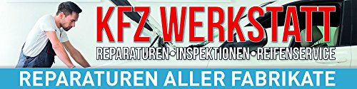 Werbebanner, Plane KFZ Werkstatt, reparatur, Auto, mit Ösen, 2000 x 500 mm