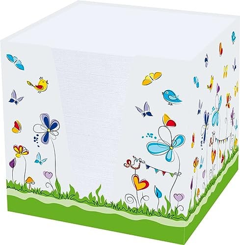 RNKVERLAG 46478 - Notizklotz Schmetterlinge mit 900 Blatt, 92 x 92 x 92 mm, 1 Stück