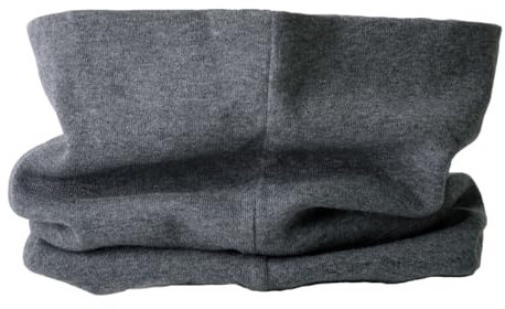 CHARM Bio Baumwolle Stirnband Halstuch - Loop Schal Schlauchtuch Maskenschal Dunkelgrau