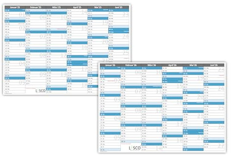 Tafelkalender DIN A5 2026 + 2027 (2 x 5 Stück) Format (148 x 210 mm) 300g BD Papier sehr gut beschreibbar