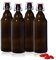 YEBODA Bierflaschen aus Bernsteinfarbenem Glas, mit Klappdeckel, 900 ml, 4 Stück