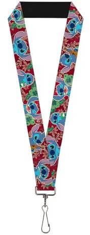 Buckle Down Lanière 1.0 Stitch 6 Expressions Tropical Flora Bordeaux Chaîne de clé, Multicolore, Taille Unique Mixte