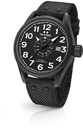 TW Steel Unisex Erwachsene Analog Quarz Uhr mit Stoff Armband VS42