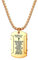 Cupimatch Dog Tag Herren Hundemarke mit Bibel Gravur Kette Halskette Anhänger für Männer Man Erkennungsmarke Edelstahl Jungen 60cm, Gold