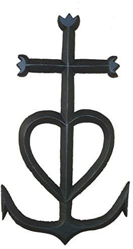 Südstimmung, Camargue-Kreuz, 30 cm – aus Gusseisen, antik