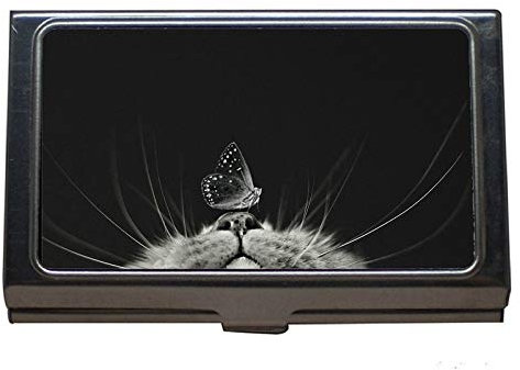 Porta biglietti da visita, porta biglietti da visita in bianco e nero per uomini e donne