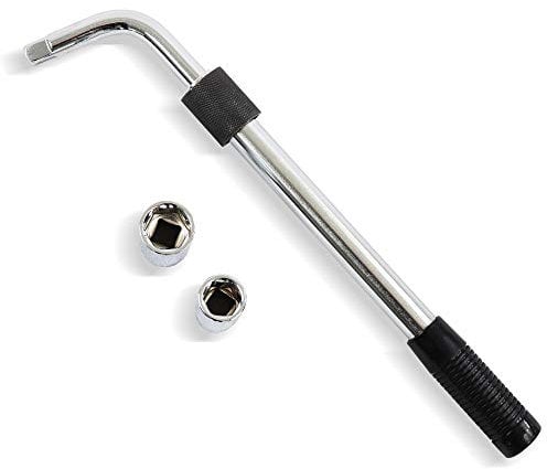 S&R Clé Demonte Roue Télescopique 1/2 (30-45 cm) avec 2 douilles (17-19) (21-23 mm). Set complet et professionnel en acier chromé.