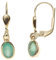 Jobo Damen-Ohrhänger oval aus 14 Karat 585 Gold mit Smaragd oval