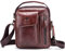 BULLCAPTAIN Herren Sling Bag Tasche Leder, Echtes Leder Schultertasche Hochformat Umhängetasche zum Wandern, Radfahren, Reisen, Freizeit Dunkelbraun