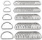 Belle Vous 120 Stk D Ringe Silber Metall Ring – Verschiedene D Ringe Vernickelt Halbringe - Nicht Geschweißt Paracord Verschluss Ring für Hundeleine, Halsband, Karabiner, Gurt, Rucksack, DIY Zubehör