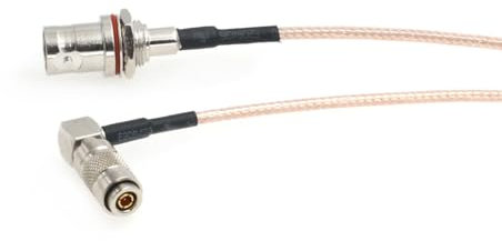 HangTon Mini BNC to Full-size BNC Video Signal SDI Adapter Cable for Blackmagic Camera Video Assist Monitor (15cm, Right Angle DIN 1.0/2.3 to Female BNC RG179)