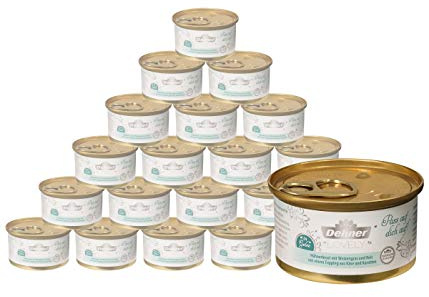 Dehner Premium Lovely Katzenfutter, Nassfutter in Gelee / glutenfrei, für ausgewachsene Katzen, Hühnerbrust / Weizengras / Karotte, 24 x 85 g Dose (2.04 kg)